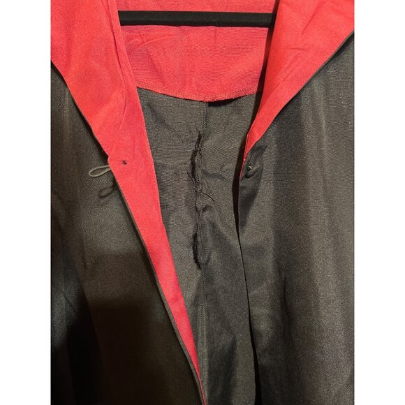 Black & Red Hooded large Cloak Robe With Satin Lining For Cosplay Or Costume Use - Picture 11 of 16